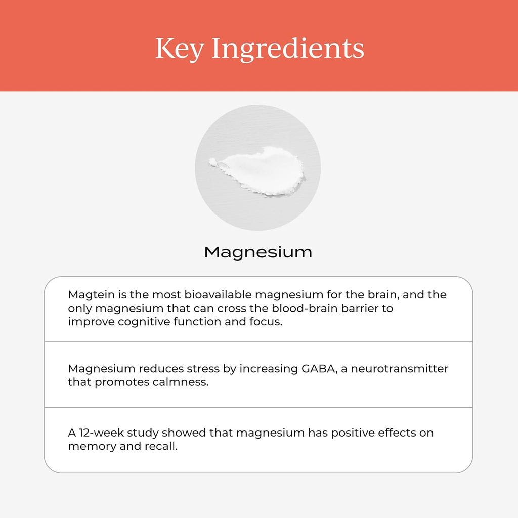 Magnesium L-Threonate 1300mg Supplement, Vanilla Creme, 30 Day Supply Z502