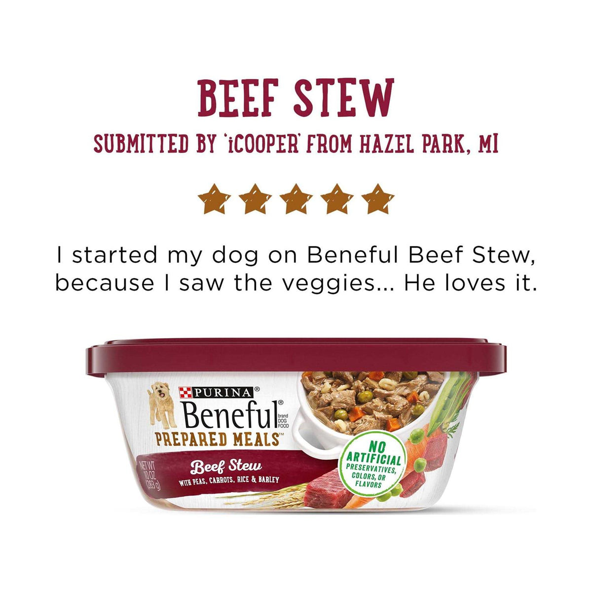 Beef Stew Prepared Meals Dog Food T6859