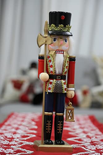 14 inches Wooden Nutcracker Christmas Decoration White W4943