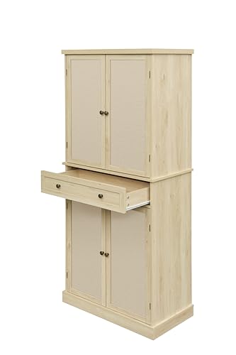 Charcoal Grey Pantry Cabinet with Wine Rack T285