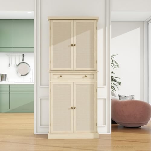 Charcoal Grey Pantry Cabinet with Wine Rack T285
