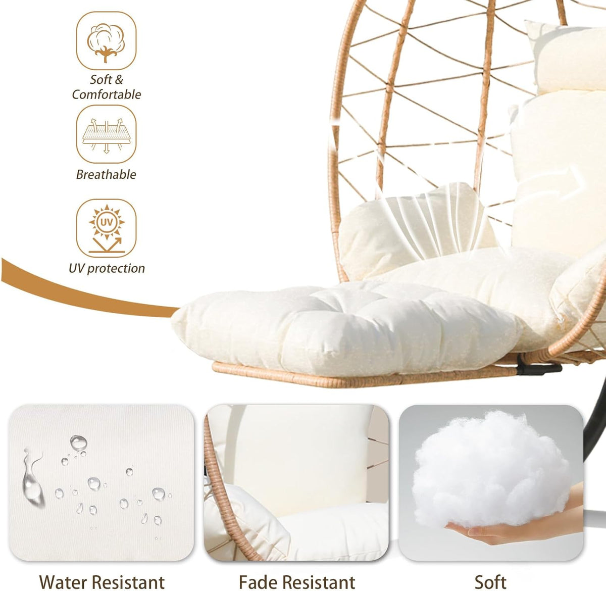 Small Hanging Egg Chair with Stand W73220