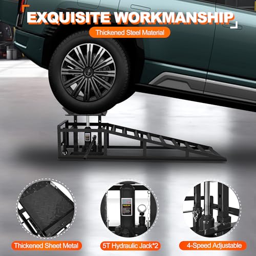 Black Heavy Duty Steel Car Ramps 2 Pack T200