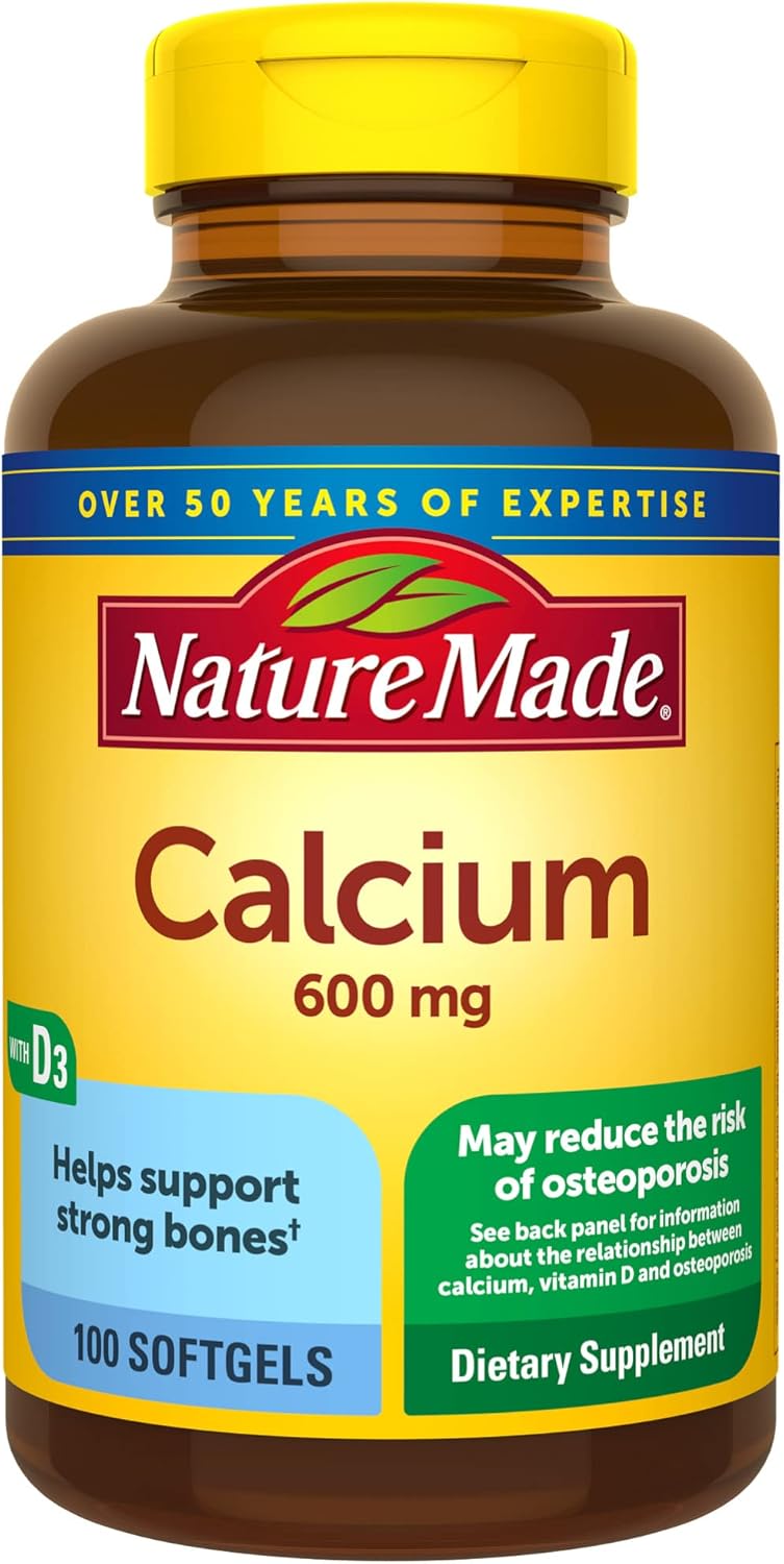 Calcium 600 mg with Vitamin D3 Dietary Supplement 100 Softgels X197