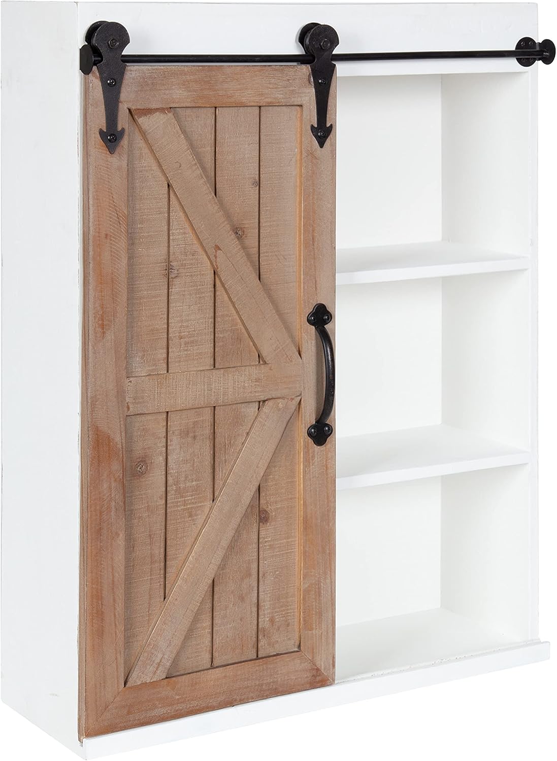Wood Wall Storage Cabinet with Sliding Barn Door O913633