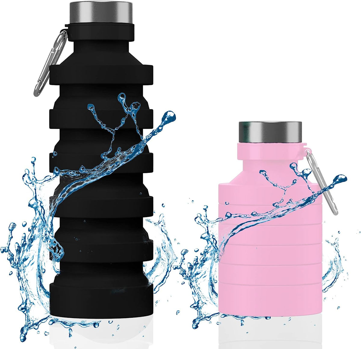 2 Pack Collapsible Silicone Water Bottle F4401