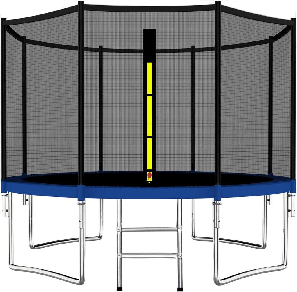 ASTM Certificated Trampoline with Safety Enclosure Net & Spring Pad Waterproof Jump Mat & Ladder T72082