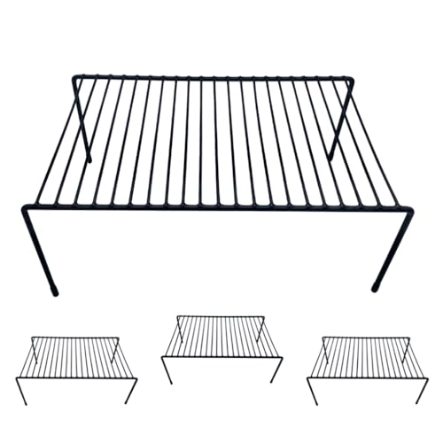 Black 2 Pack Metal Shelf Risers O27731
