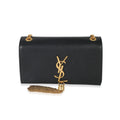 Black Smooth Leather Small Tassel Bag B88023