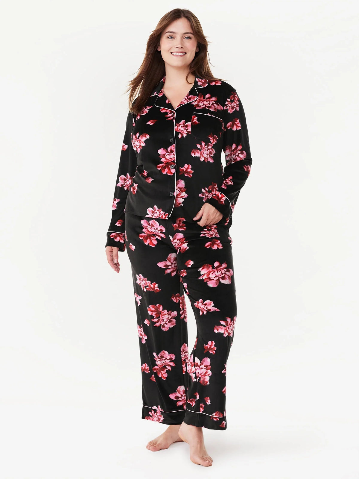 Women's 2-Piece Velour Pajama Set V612973