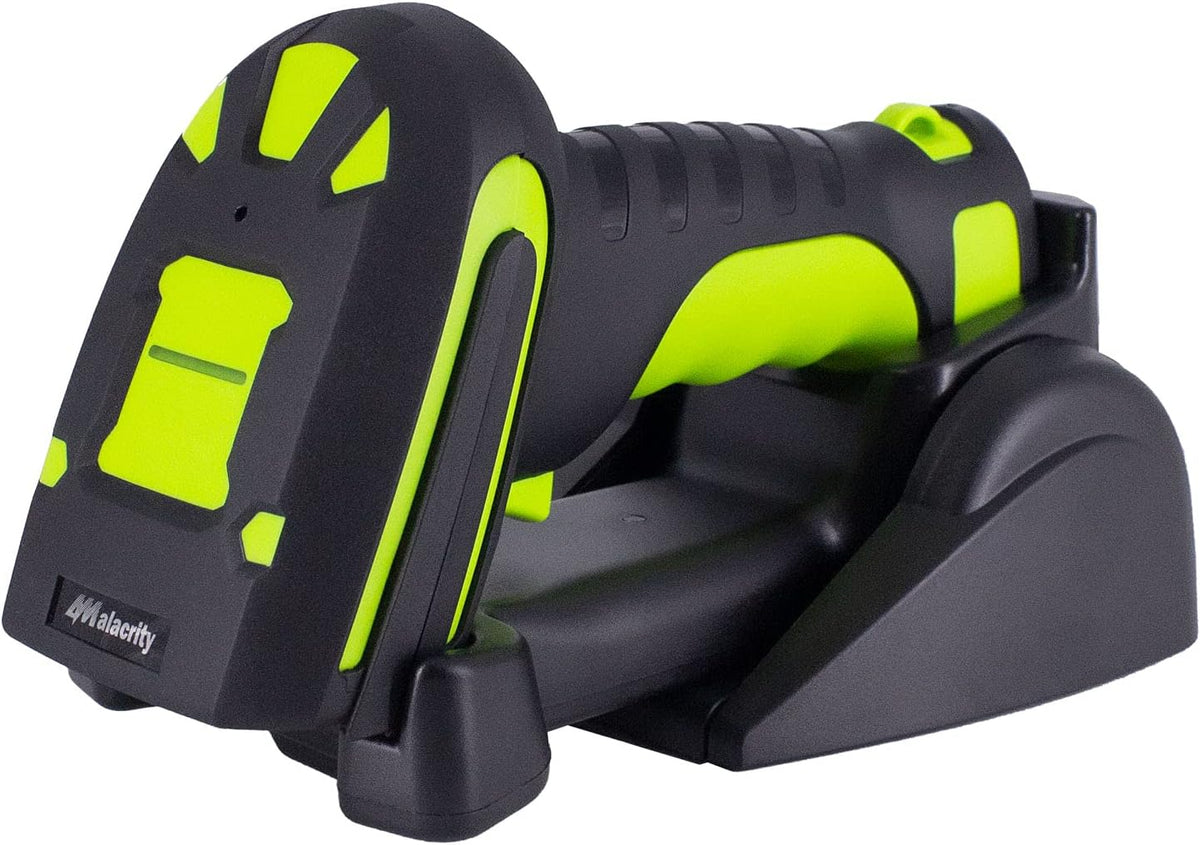 2D Industrial Barcode Scanner with Wireless Charging Stand, 433Mhz Wireless & Bluetooth 2in1, Pack of 2 N77336