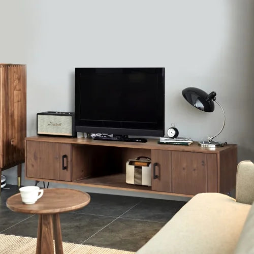 Reclaimed Wood Media TV Stand with Storage Cabinet I411
