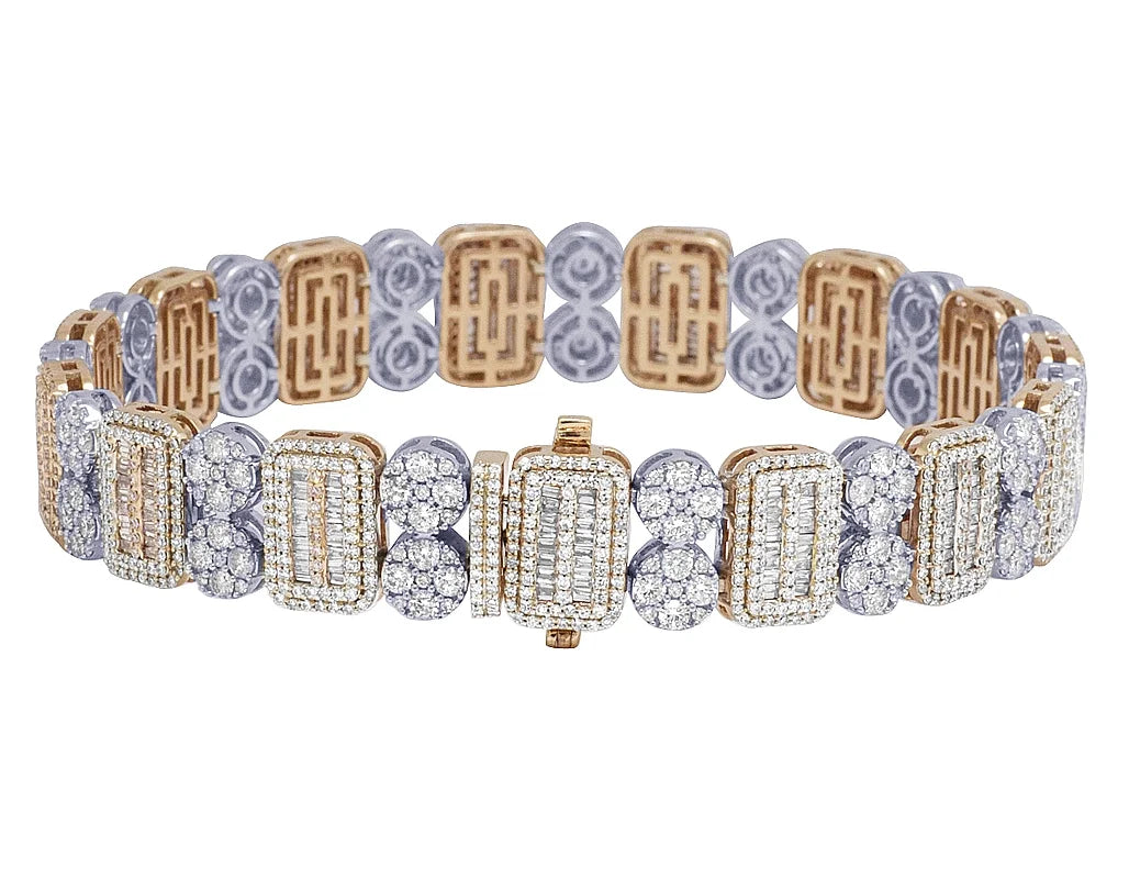Two Tone Diamond Bracelet 11.75CT 8.5" U14673
