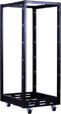 25U Open Frame Server Rack, 4 Post Adjustable Depth with Casters R235
