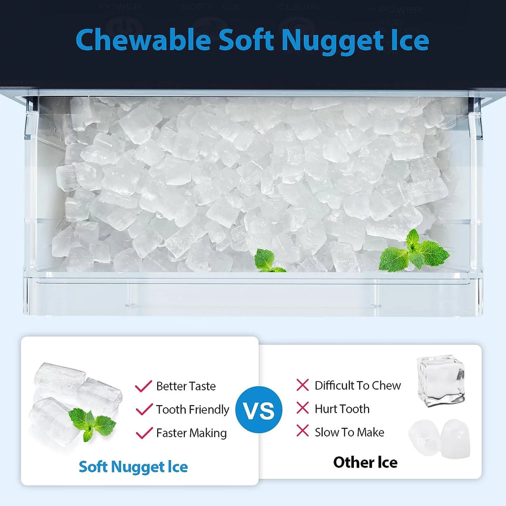 Nugget Ice Maker Countertop, 55 lbs/Day, Self-Cleaning, Stainless Steel Z45262