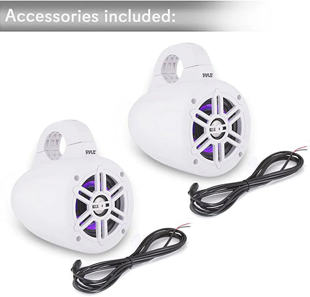 4 Inch 300 Watt Bluetooth Marine Tower Speaker System, Pair A814938