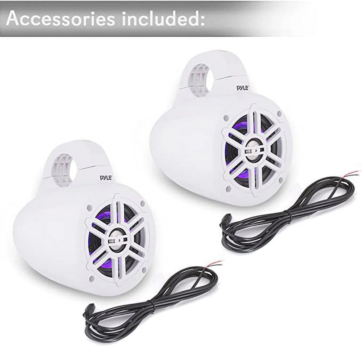 4 Inch 300 Watt Bluetooth Marine Tower Speaker System, Pair A814938