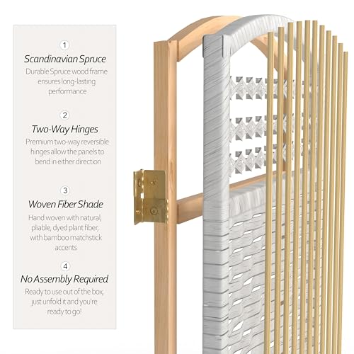 White 3 Panels Folding Screen J8126
