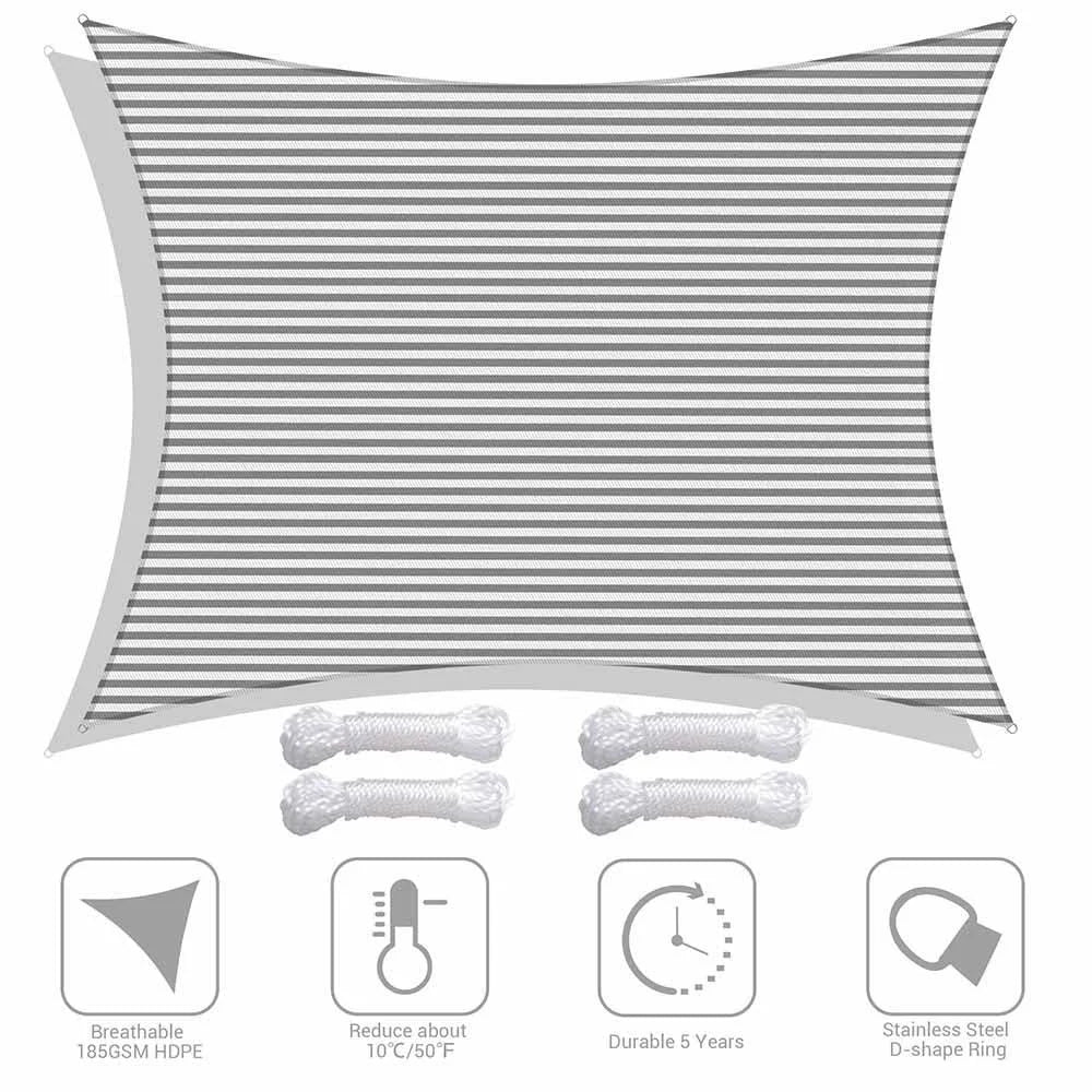 Gray White Rectangle Sun Shade Canopy 20ftx23ft O780766