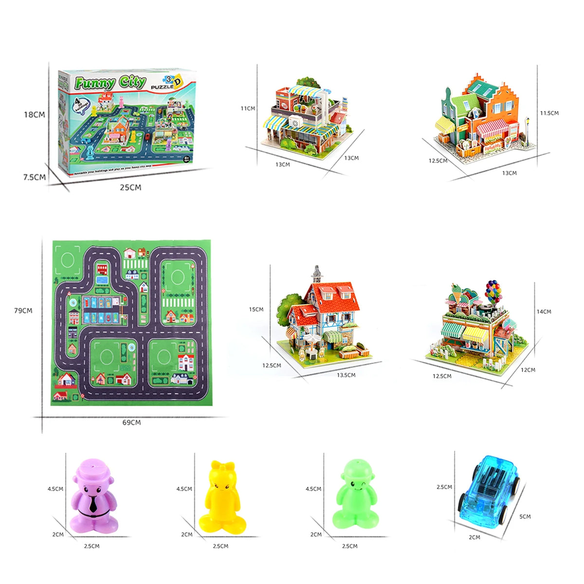 Building Blocks Set with 5 Toy Cars R6887