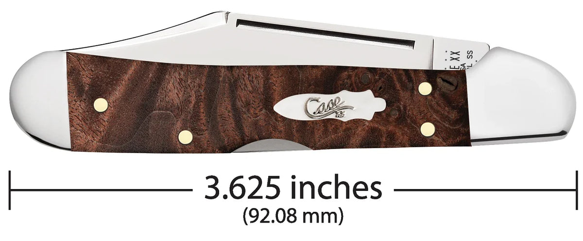 Brown Maple Burl Wood Stainless Pocket Knife X99457