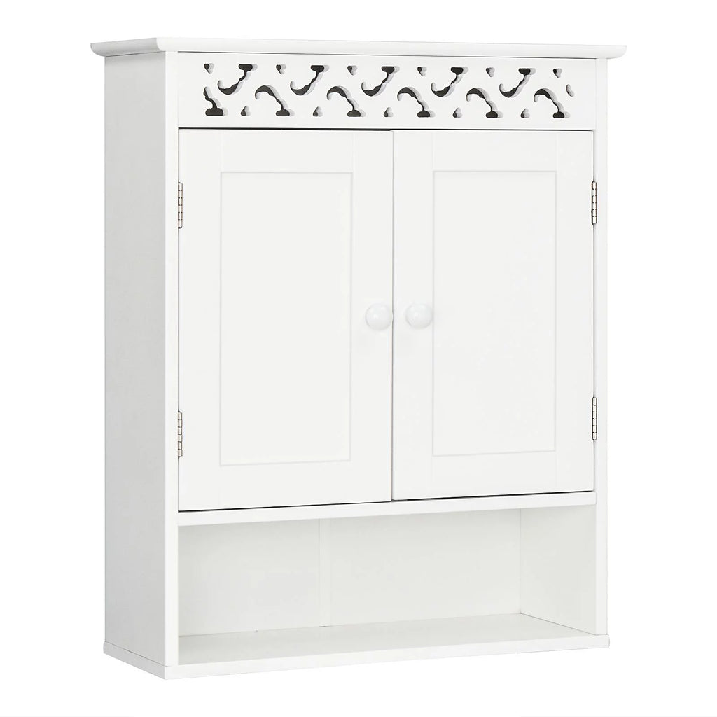 Wall Mounted Medicine Cabinet with Double Doors and Open Shelf C474971