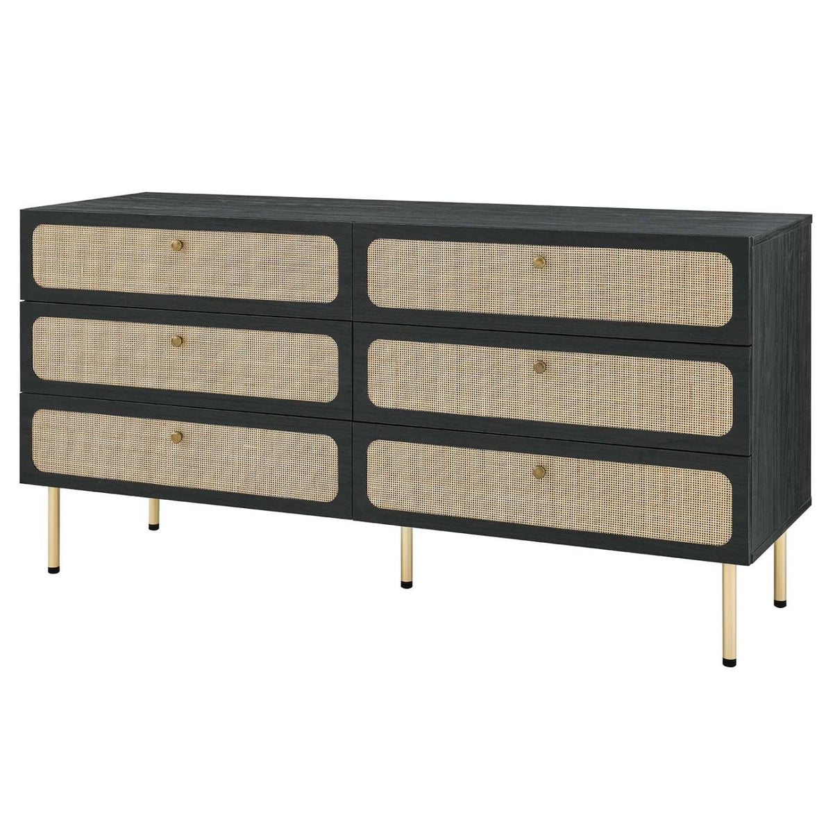 Black Wood Dresser Drawer Chest V508