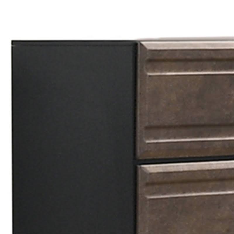 5 Drawer Chest in Dark Gray and Metallic Brown Wood C843030