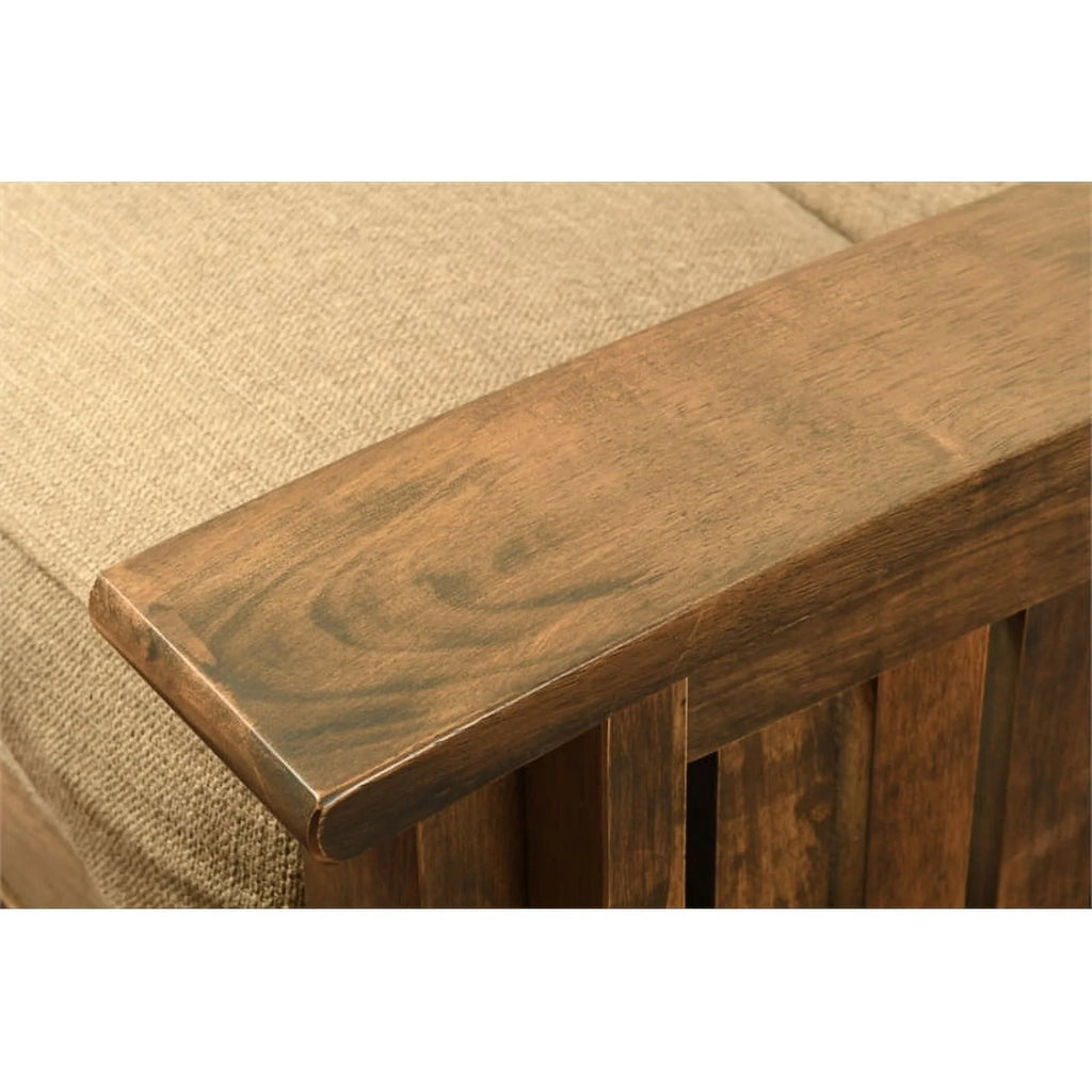 Rustic Walnut Futon with Java Brown Mattress C7108
