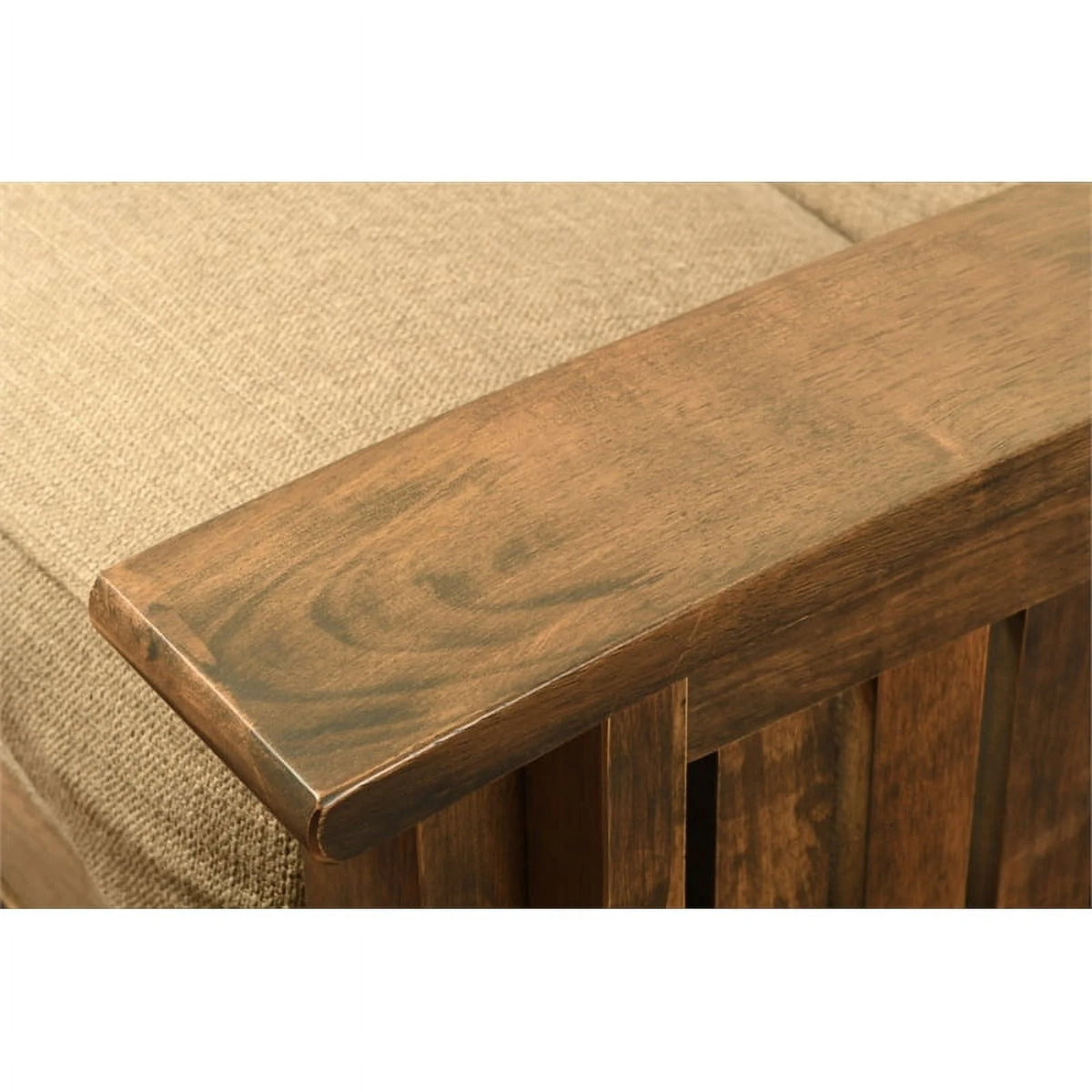 Rustic Walnut Futon with Java Brown Mattress C7108