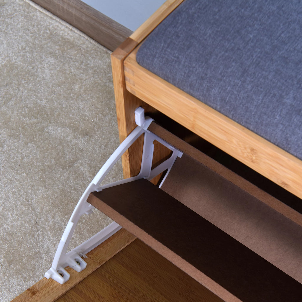 Narrow 2 Tier Bamboo Storage Bench Y51571