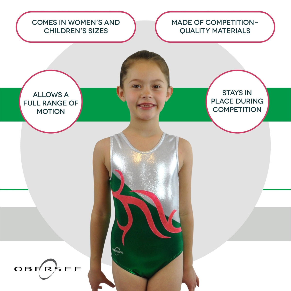 Green Kids Gymnastics Leotard H9051