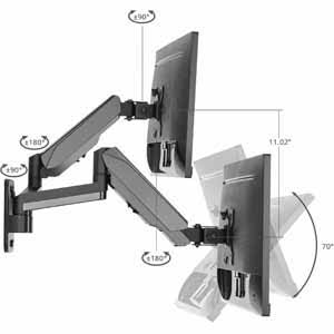 Dual Monitor Wall Mount Bracket for 2 LCD Displays X8130