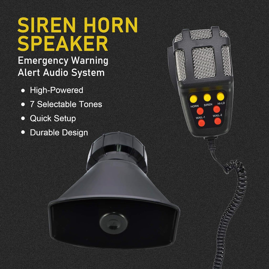 100W 7 Tones Wired Handheld Microphone Car Siren Speaker E958