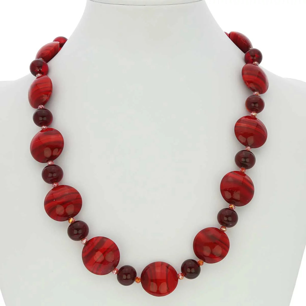 Ruby Red Murano Glass Necklace I889
