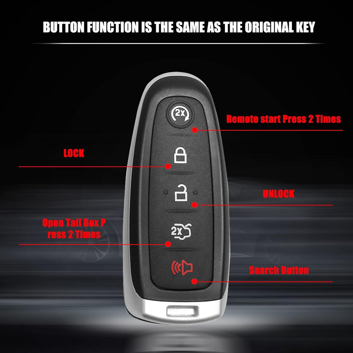 Keyless Entry Remote Car Key Fits for Ford Edge Explorer Flex Taurus Focus Lincoln MKT MKX MKS Navigator O62784