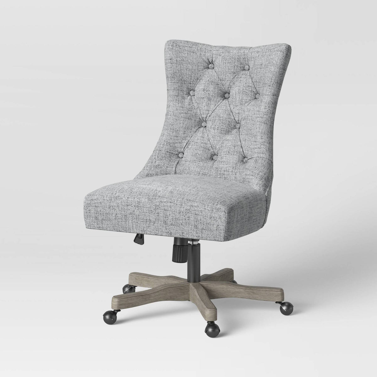 Tufted Back Office Chair Light Gray N9002