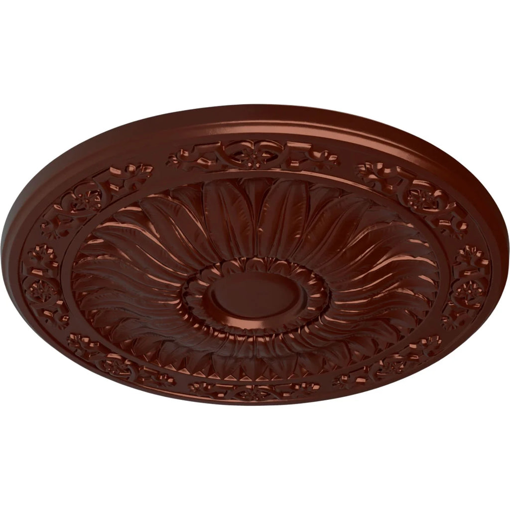 20 1/4"OD x 1 1/2"P Hand-Painted Antique Copper Ceiling Medallion S2195