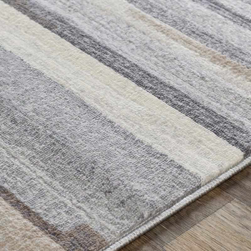 6x9 Gray Tan White Area Rug X775214