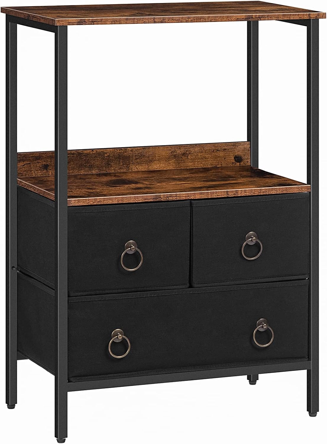 3 Drawer Steel Frame Storage Tower with Open Shelve Y1268