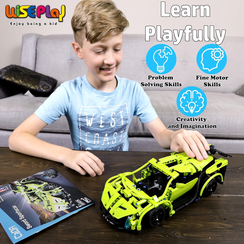 Build Your Own RC Car Kit, 453pc Stem Building Sets A2575