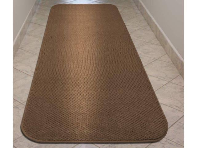 Toffee Brown 22 ft. x 27 in. Skid-Resistant Carpet Runner M789763