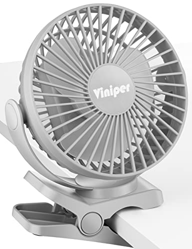 6 inch Rechargeable Clip on Fan, 5000mah Battery Desk Fan, 360° Rotation, 3 Speeds, Black N88846