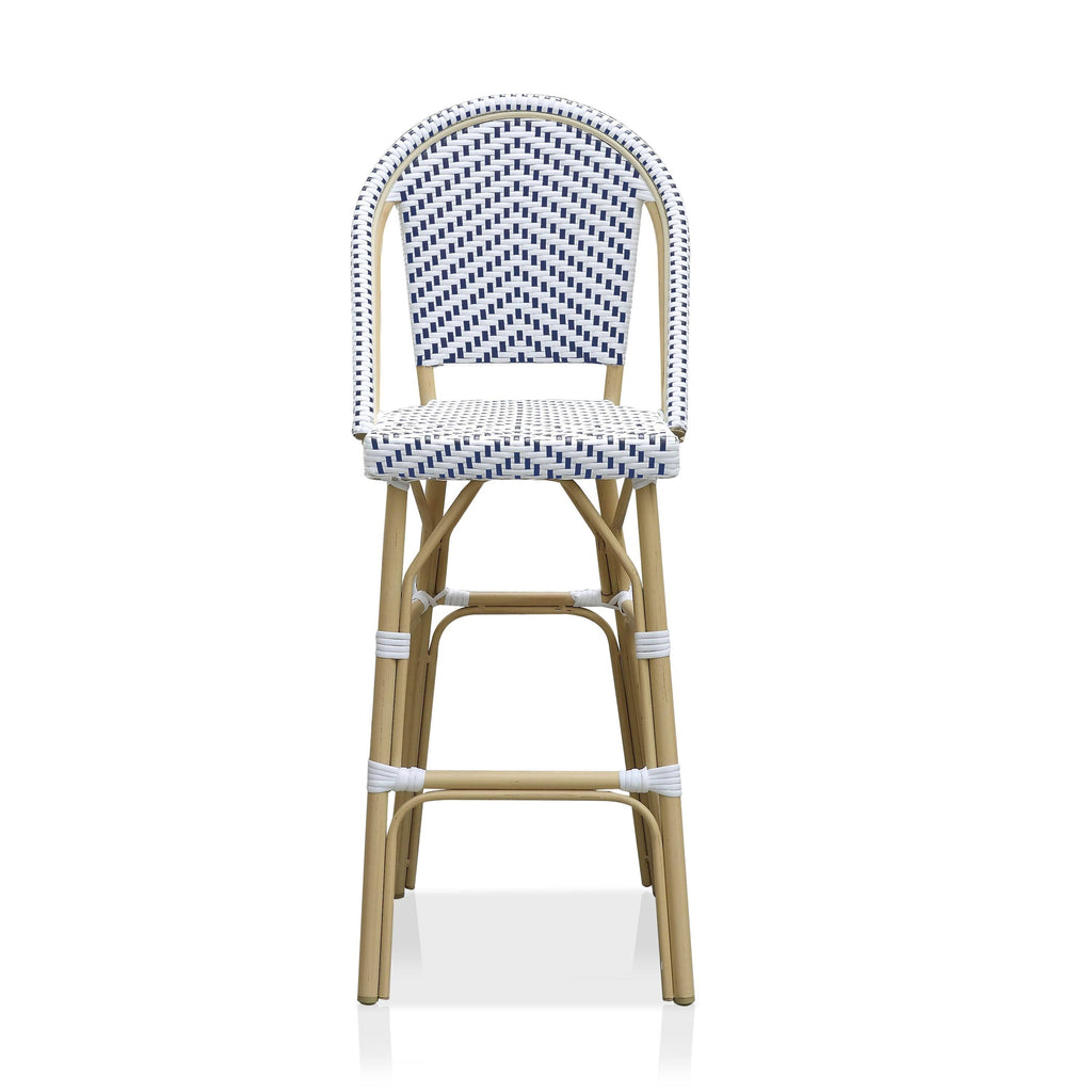 Navy & White Patio Bar Chairs (Set of 2) U15228