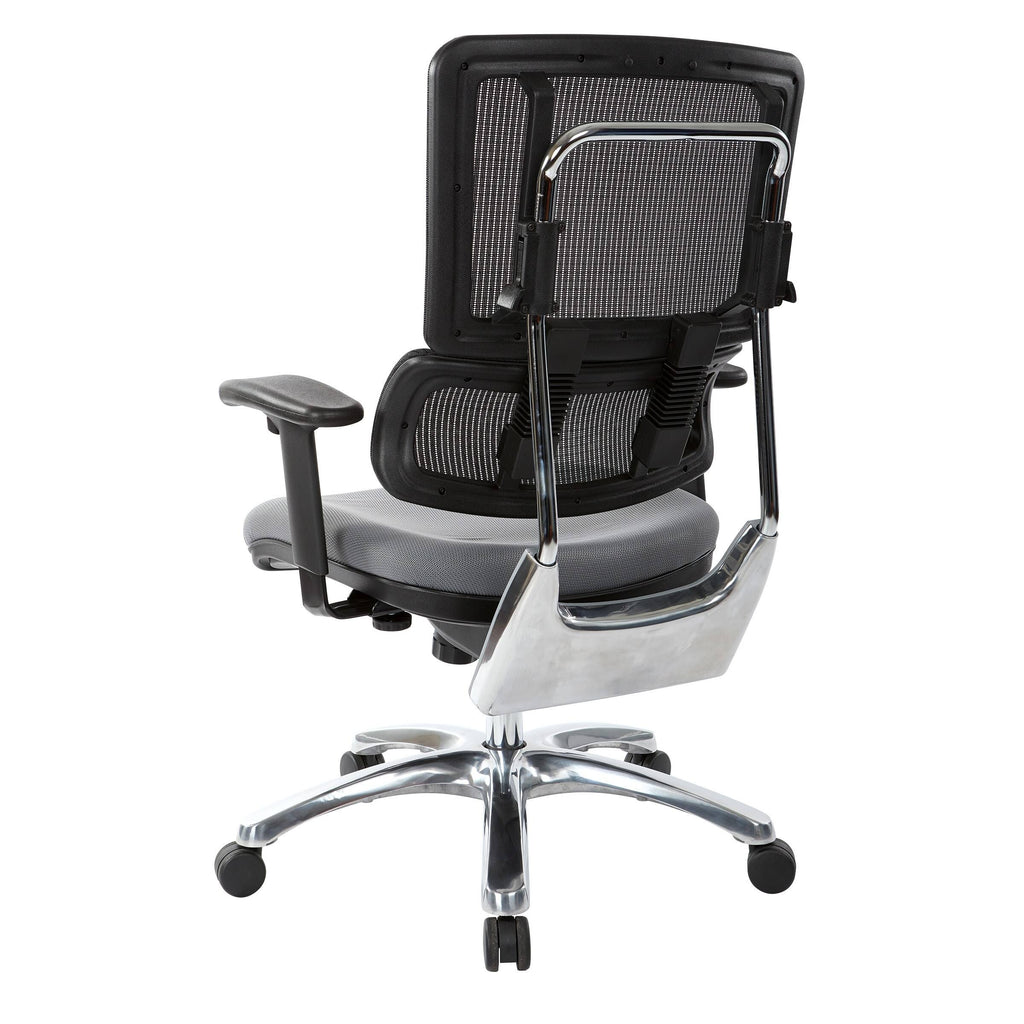 Olive Black Mesh Back Fabric Seat Chrome Base Chair P4216