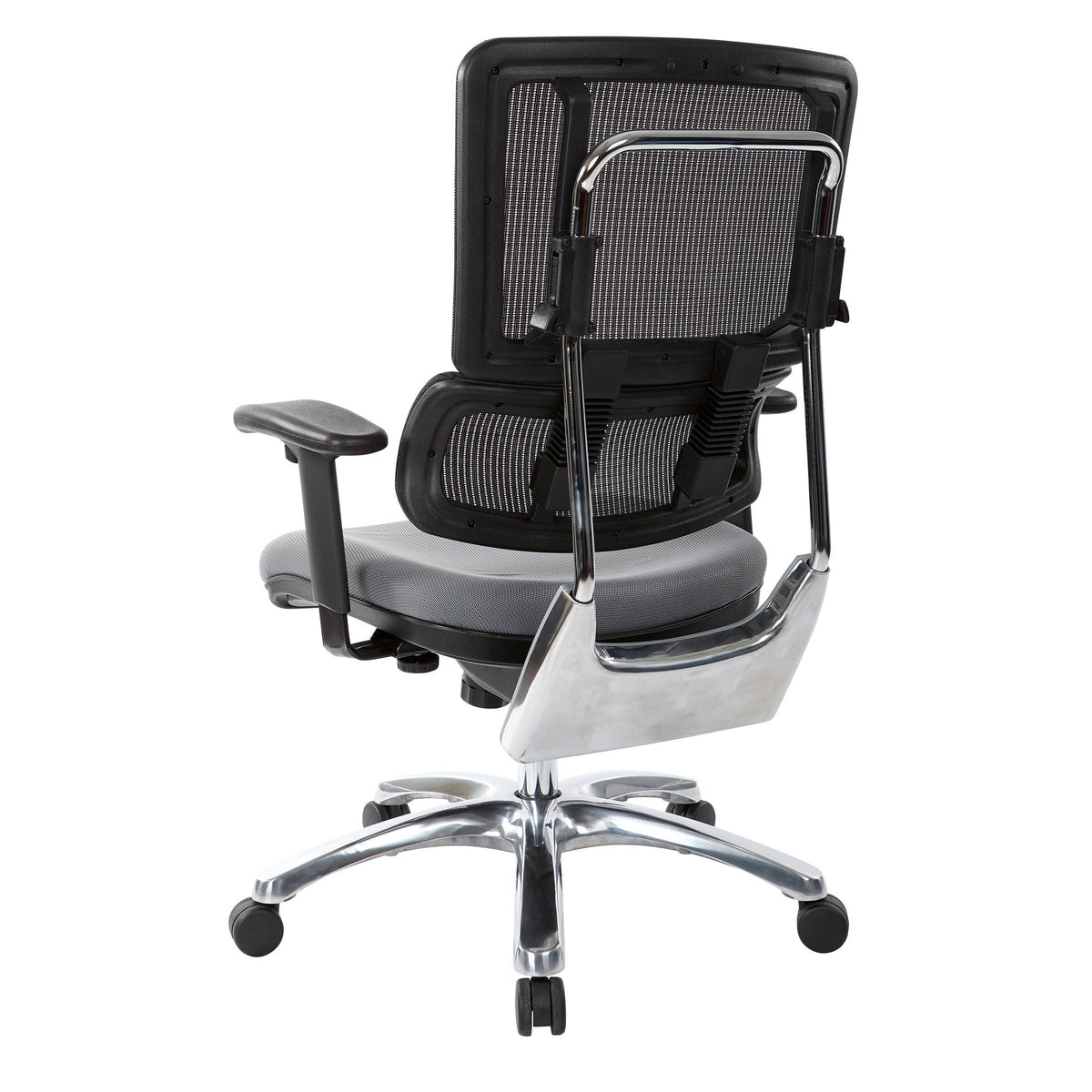 Olive Black Mesh Back Fabric Seat Chrome Base Chair P4216