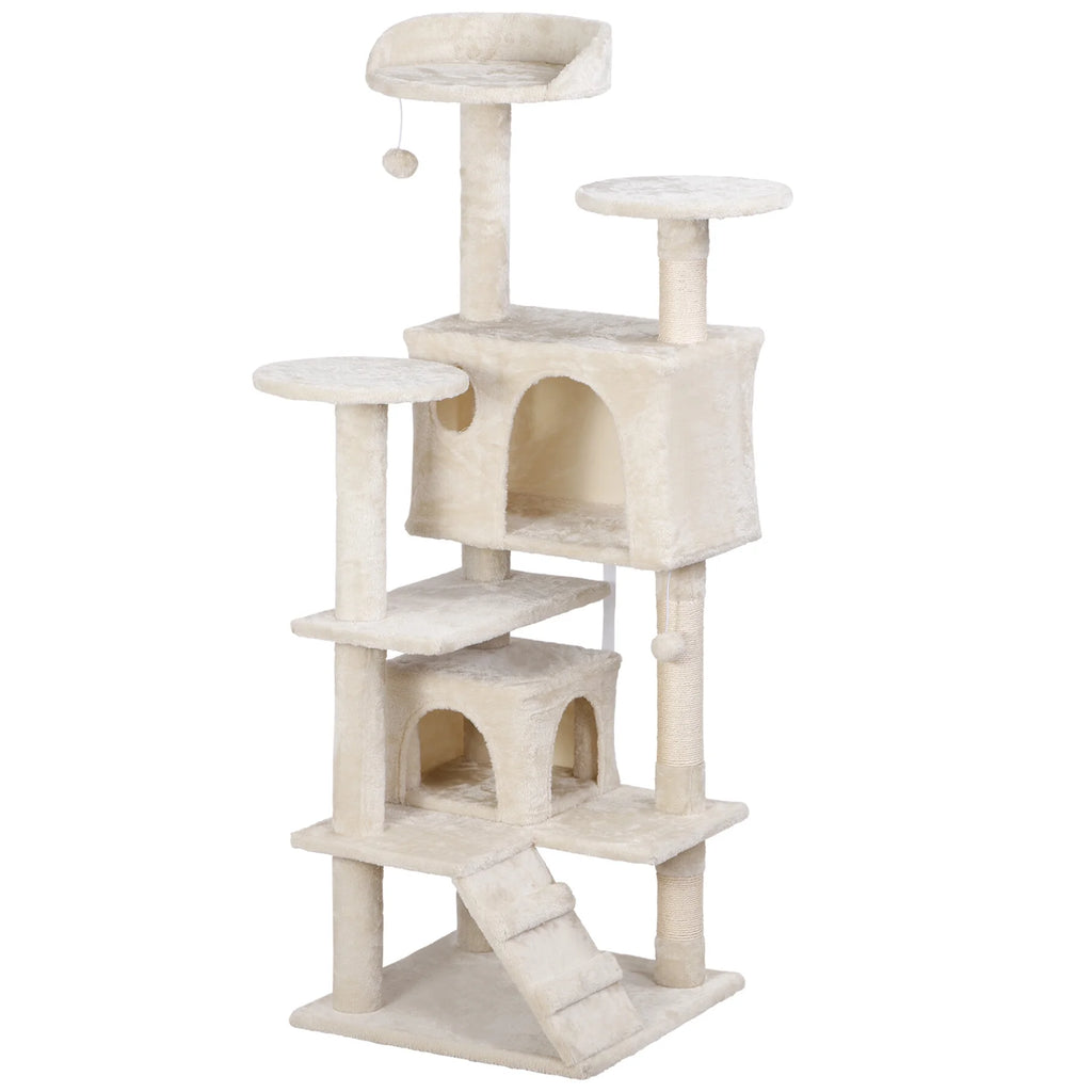 53" Cat Tree Tower with Scratching Board U8332