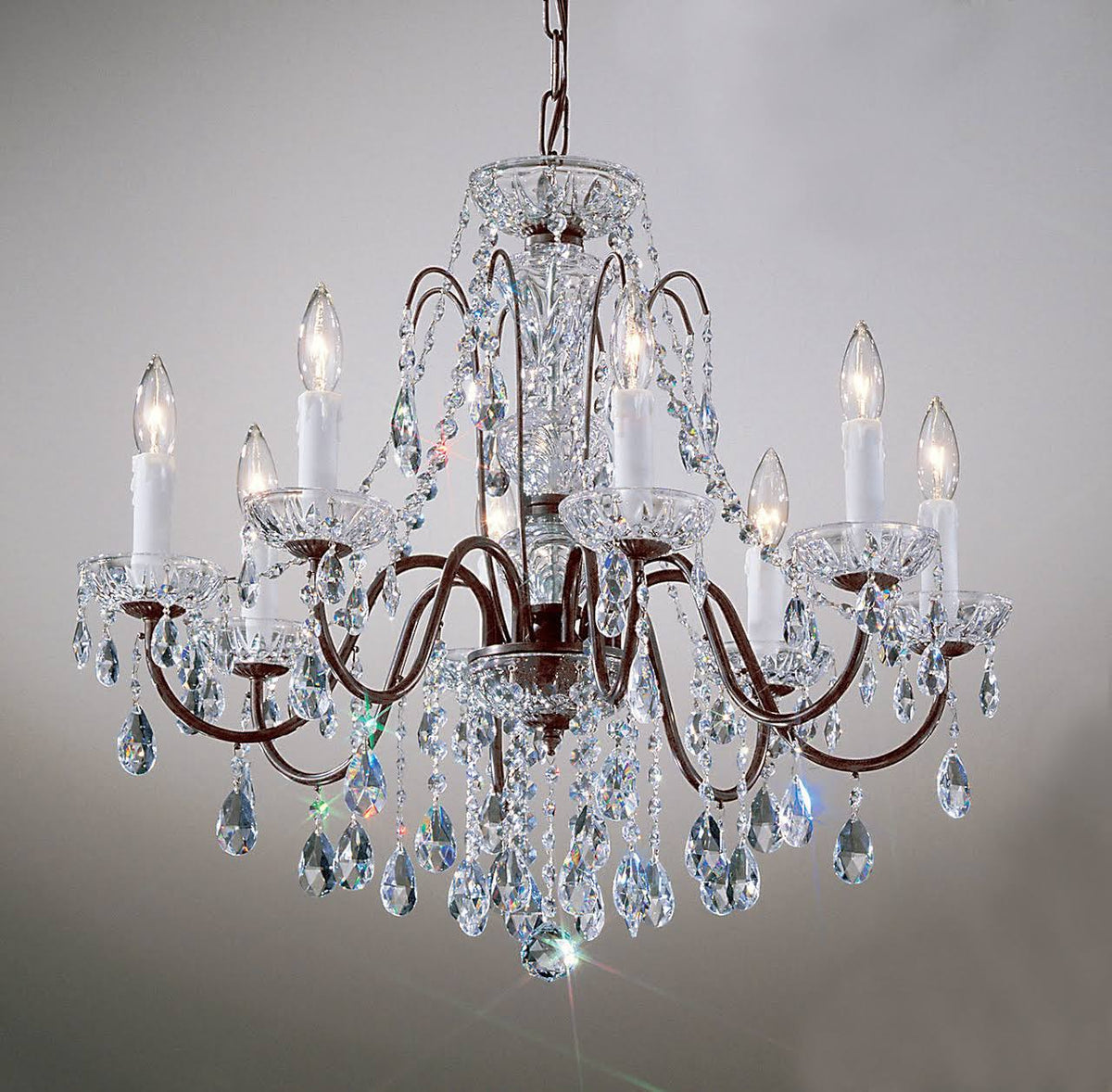 8 Light Gold Plated Crystal Chandelier T284463