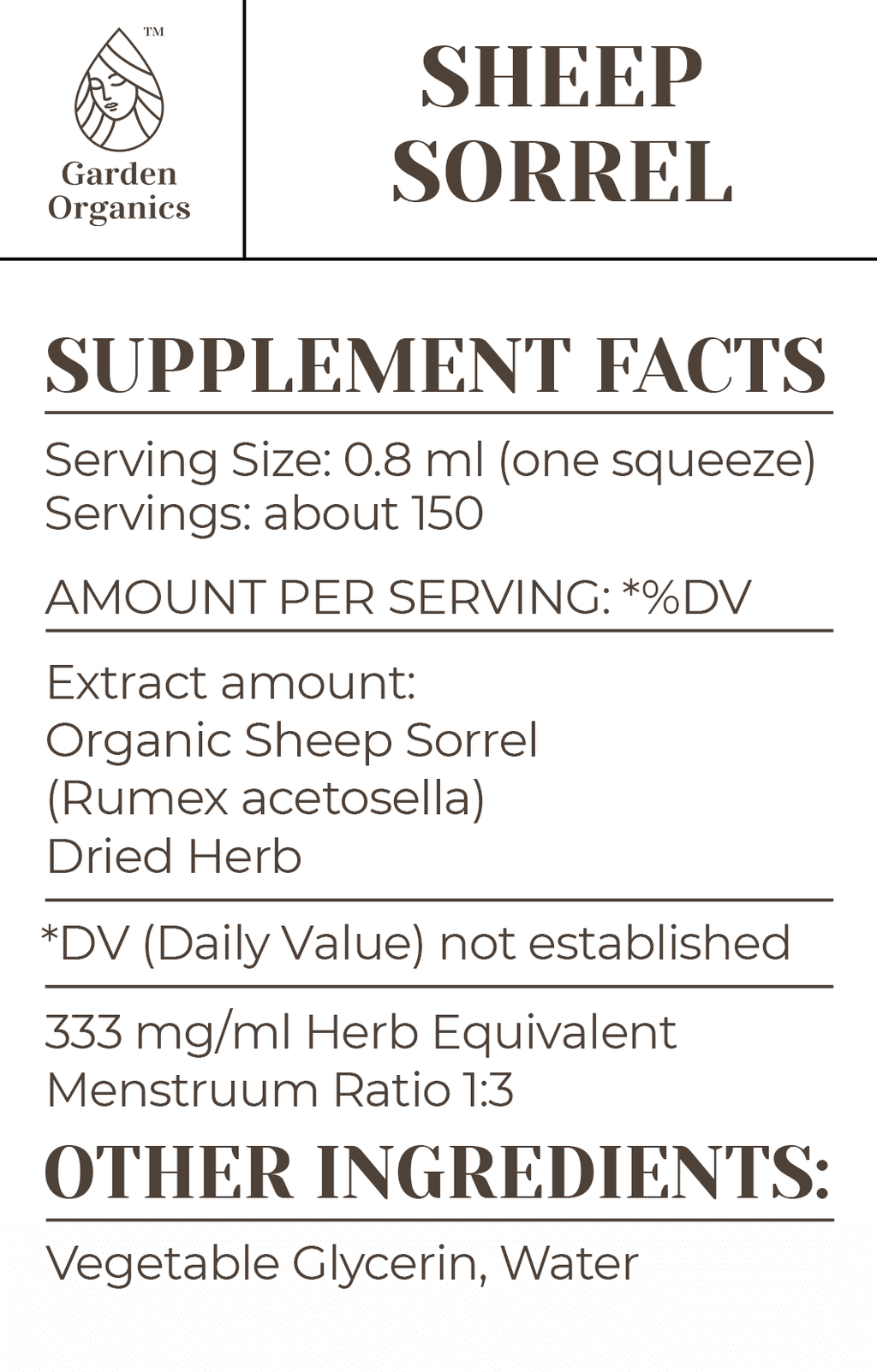 Organic Sheep Sorrel Alcohol-Free Extract 4 fl oz G62028