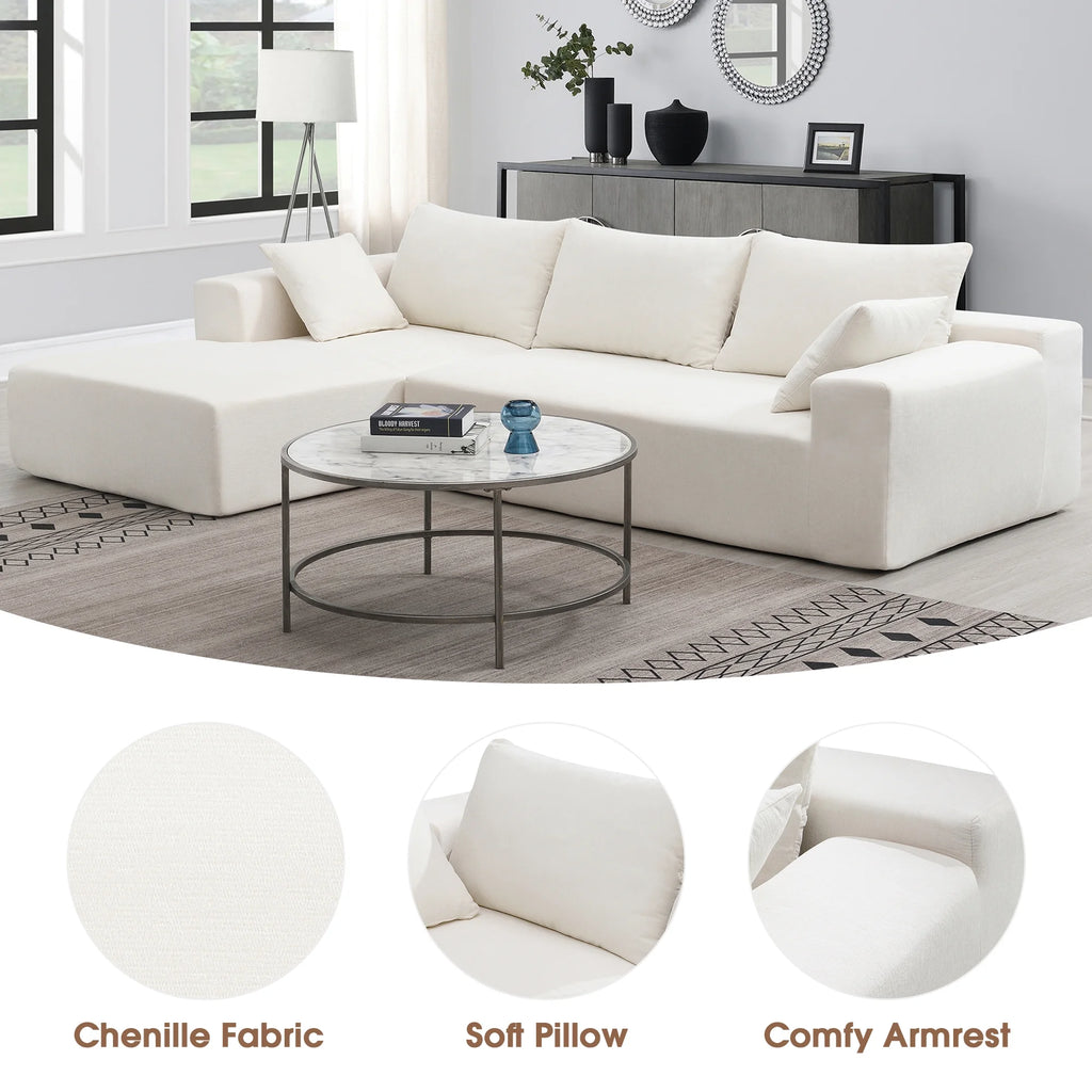 White L Shaped Modular Sectional Sofa M920